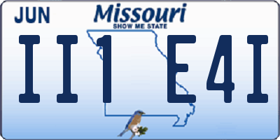 MO license plate II1E4I