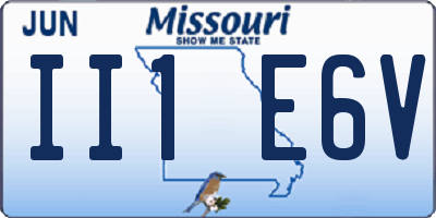 MO license plate II1E6V