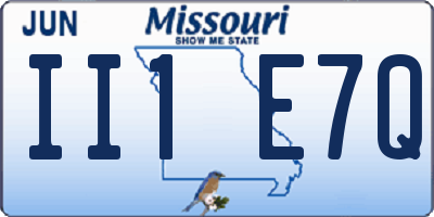 MO license plate II1E7Q