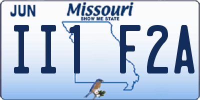 MO license plate II1F2A