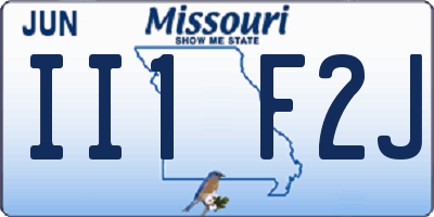MO license plate II1F2J