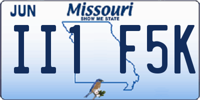 MO license plate II1F5K