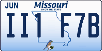 MO license plate II1F7B