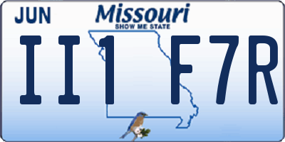 MO license plate II1F7R