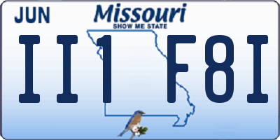 MO license plate II1F8I