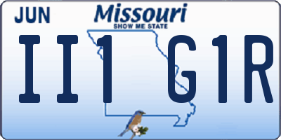 MO license plate II1G1R