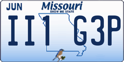 MO license plate II1G3P