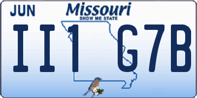 MO license plate II1G7B