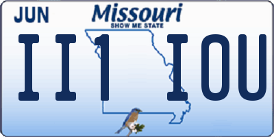 MO license plate II1I0U