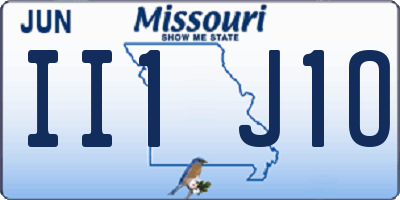 MO license plate II1J1O