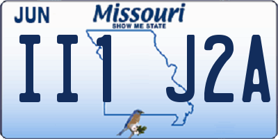 MO license plate II1J2A