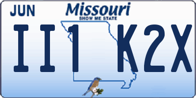 MO license plate II1K2X