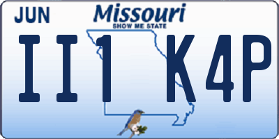 MO license plate II1K4P