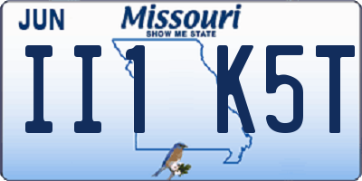 MO license plate II1K5T