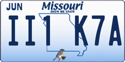 MO license plate II1K7A