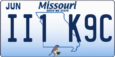 MO license plate II1K9C