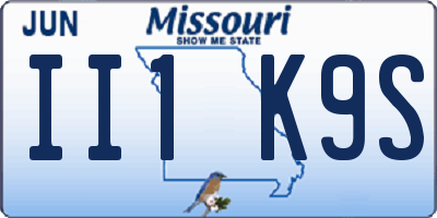 MO license plate II1K9S