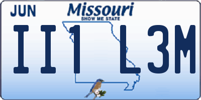 MO license plate II1L3M