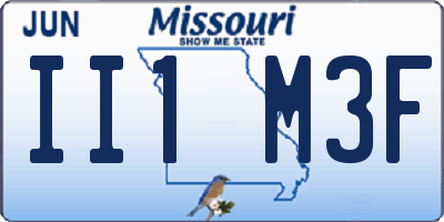 MO license plate II1M3F