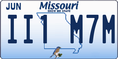 MO license plate II1M7M