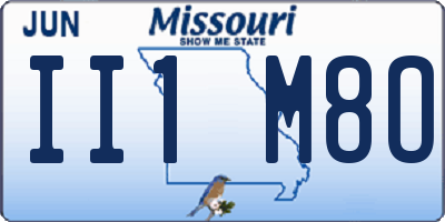 MO license plate II1M8O