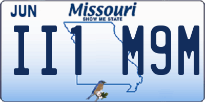 MO license plate II1M9M