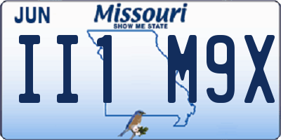 MO license plate II1M9X