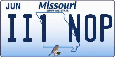 MO license plate II1N0P
