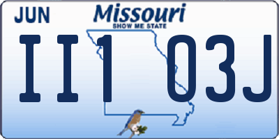 MO license plate II1O3J