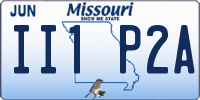 MO license plate II1P2A