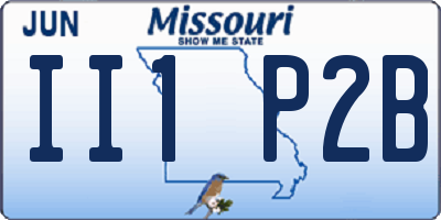 MO license plate II1P2B