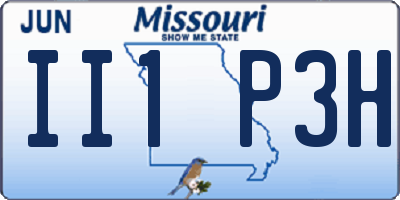 MO license plate II1P3H