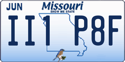 MO license plate II1P8F