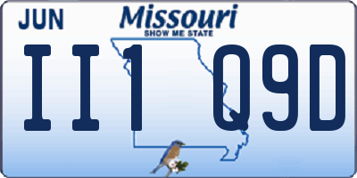 MO license plate II1Q9D