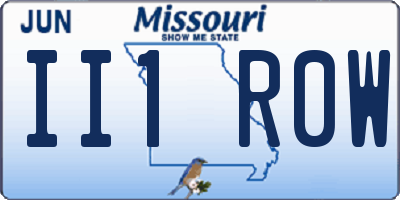 MO license plate II1R0W