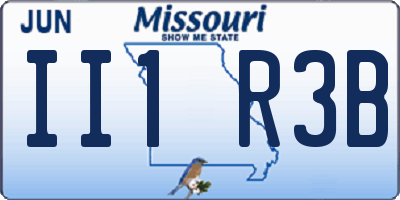 MO license plate II1R3B