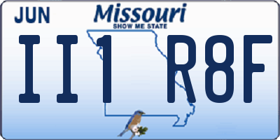MO license plate II1R8F