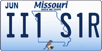 MO license plate II1S1R