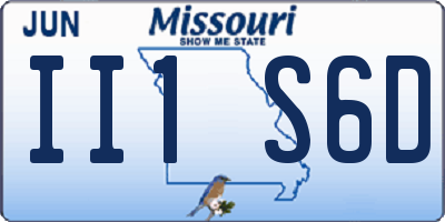 MO license plate II1S6D