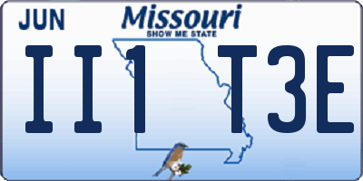 MO license plate II1T3E
