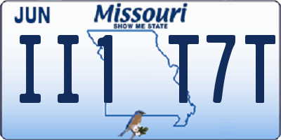 MO license plate II1T7T