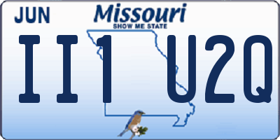 MO license plate II1U2Q