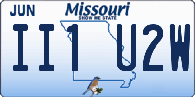 MO license plate II1U2W