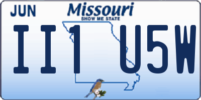 MO license plate II1U5W