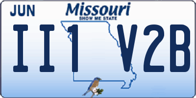 MO license plate II1V2B