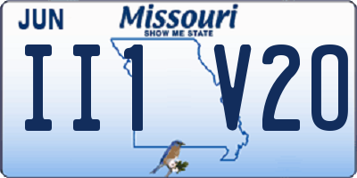 MO license plate II1V2O