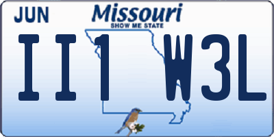 MO license plate II1W3L
