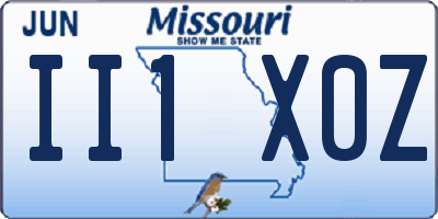 MO license plate II1X0Z