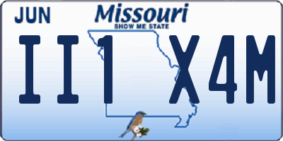 MO license plate II1X4M