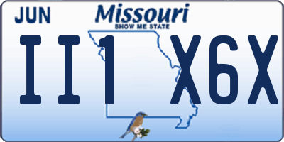 MO license plate II1X6X